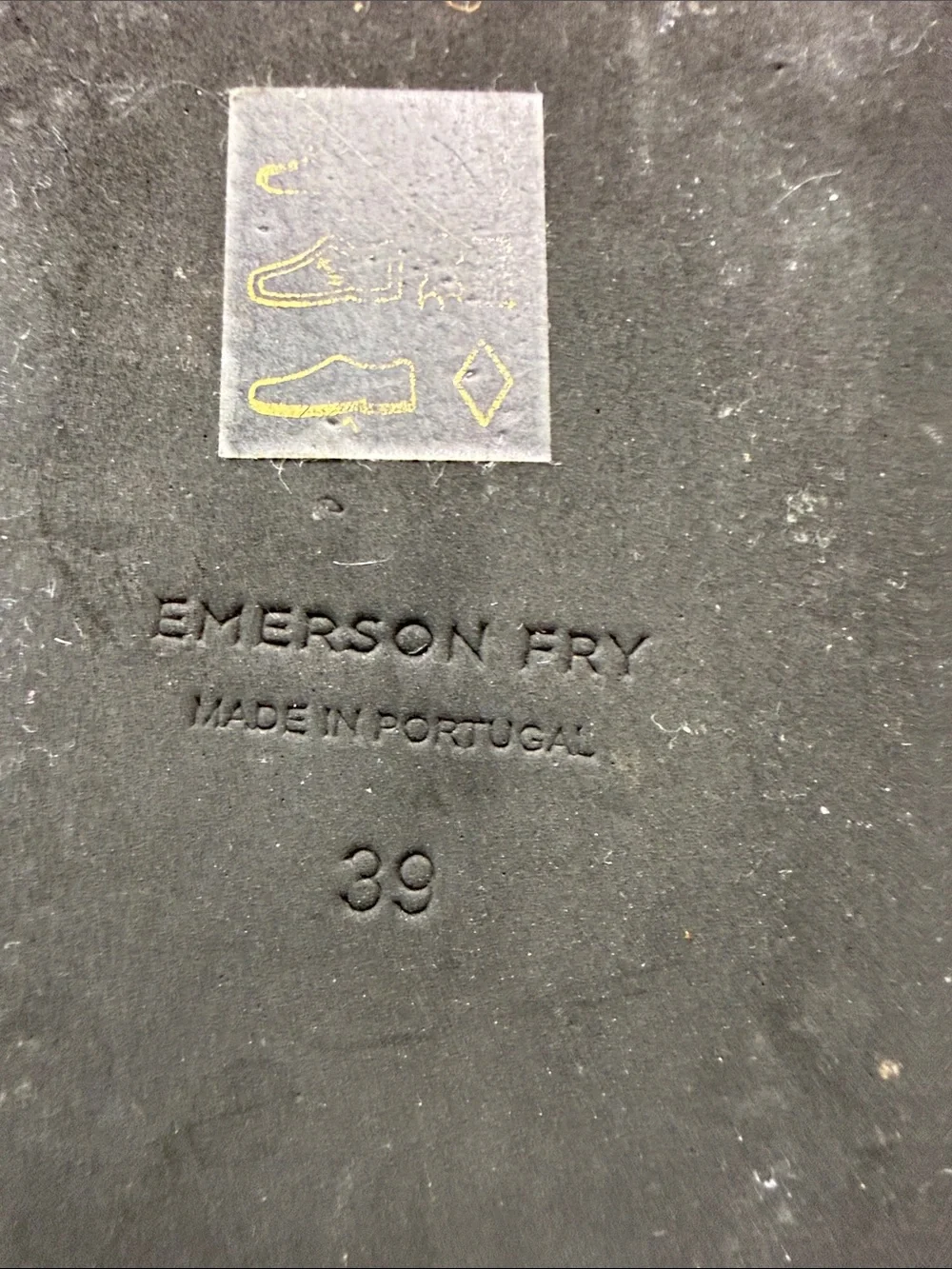 Emerson Fry Black Leather Platform Slides Size 9